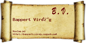 Bappert Virág névjegykártya